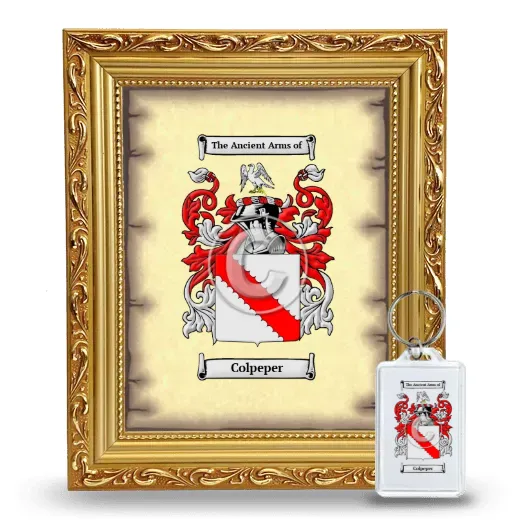 Colpeper Framed Coat of Arms and Keychain - Gold