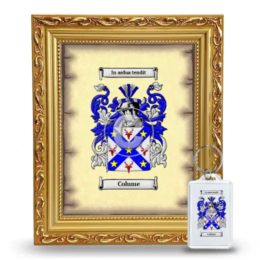 Colume Framed Coat of Arms and Keychain - Gold
