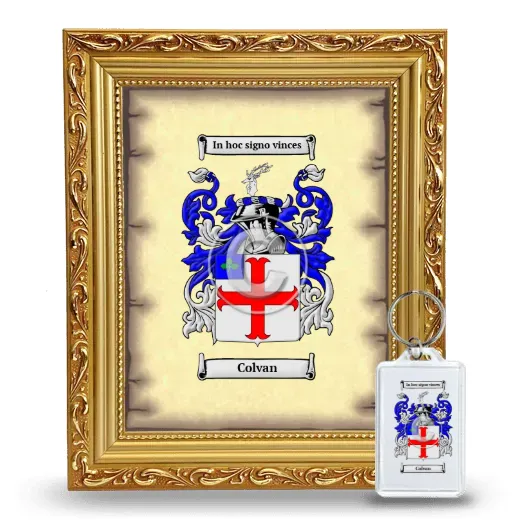 Colvan Framed Coat of Arms and Keychain - Gold