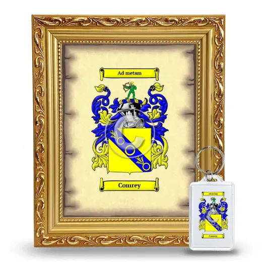 Comrey Framed Coat of Arms and Keychain - Gold