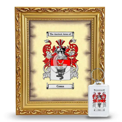 Coms Framed Coat of Arms and Keychain - Gold