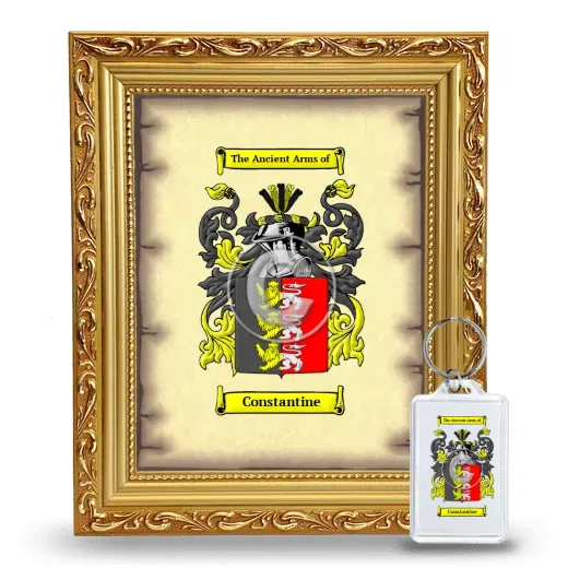 Constantine Framed Coat of Arms and Keychain - Gold