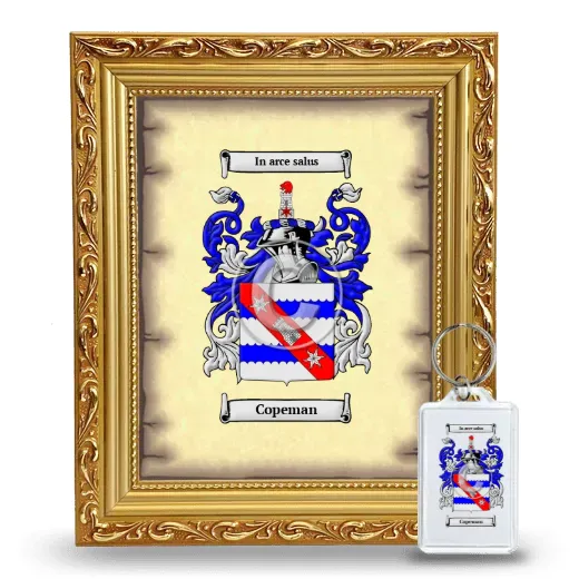 Copeman Framed Coat of Arms and Keychain - Gold