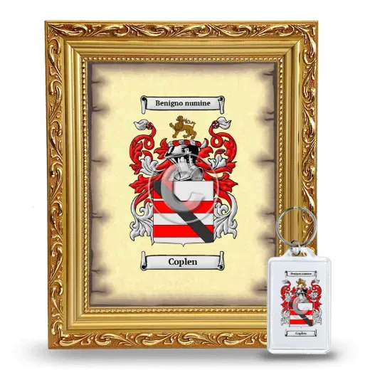 Coplen Framed Coat of Arms and Keychain - Gold