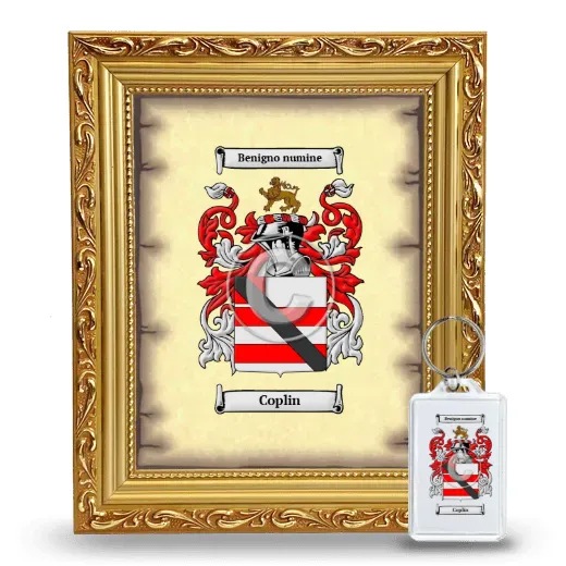 Coplin Framed Coat of Arms and Keychain - Gold