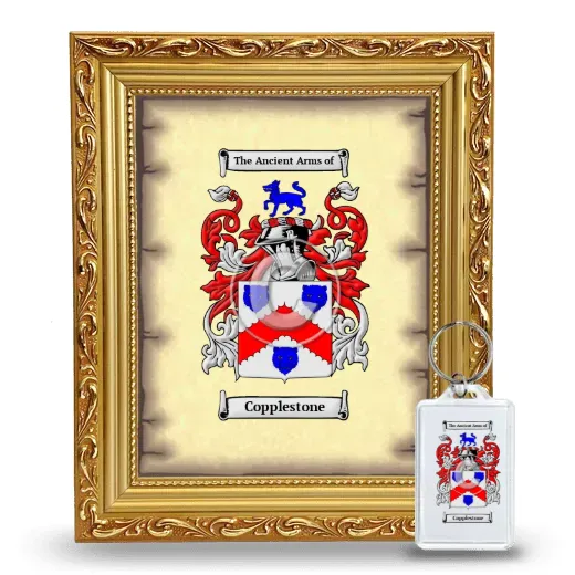 Copplestone Framed Coat of Arms and Keychain - Gold