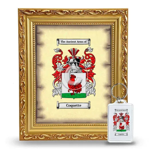Coquette Framed Coat of Arms and Keychain - Gold