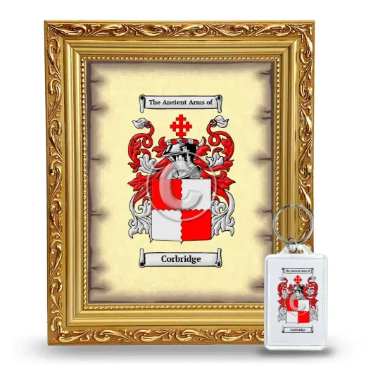 Corbridge Framed Coat of Arms and Keychain - Gold