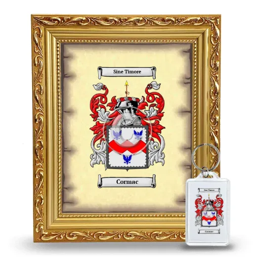 Cormac Framed Coat of Arms and Keychain - Gold
