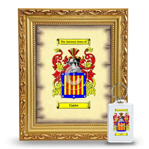 Corte Framed Coat of Arms and Keychain - Gold