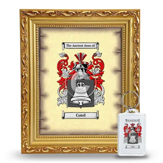 Cotel Framed Coat of Arms and Keychain - Gold