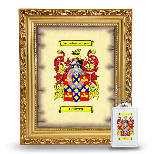 Cothren Framed Coat of Arms and Keychain - Gold