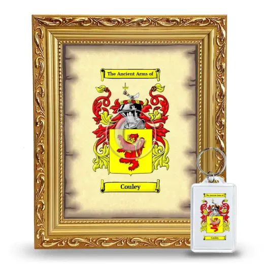 Couley Framed Coat of Arms and Keychain - Gold