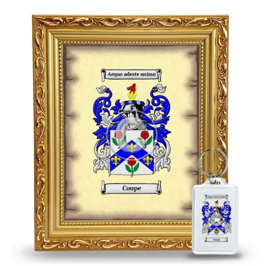 Coupe Framed Coat of Arms and Keychain - Gold