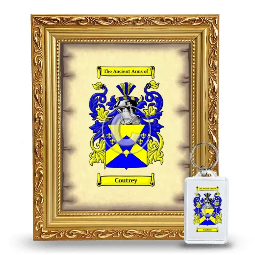 Coutrey Framed Coat of Arms and Keychain - Gold
