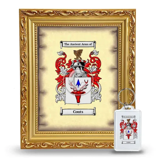 Couts Framed Coat of Arms and Keychain - Gold