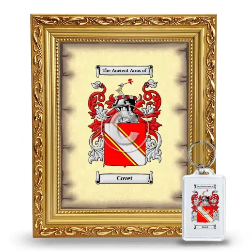 Covet Framed Coat of Arms and Keychain - Gold