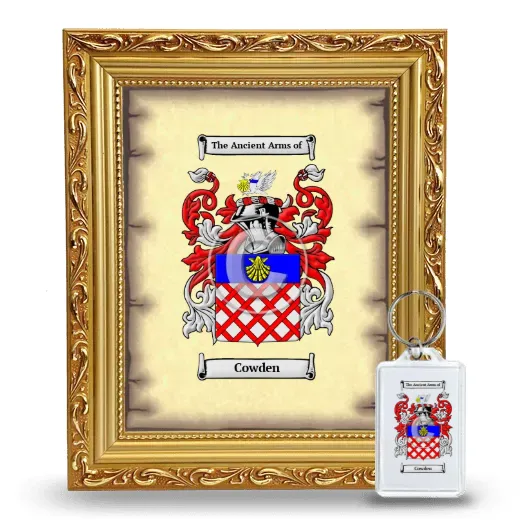 Cowden Framed Coat of Arms and Keychain - Gold