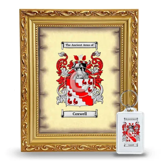 Coxwell Framed Coat of Arms and Keychain - Gold