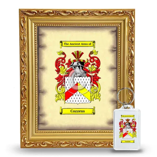 Cozzens Framed Coat of Arms and Keychain - Gold