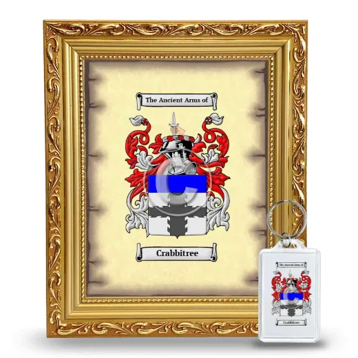 Crabbitree Framed Coat of Arms and Keychain - Gold