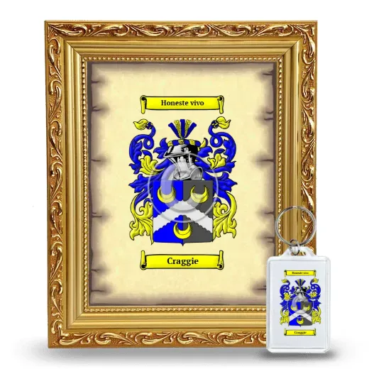 Craggie Framed Coat of Arms and Keychain - Gold