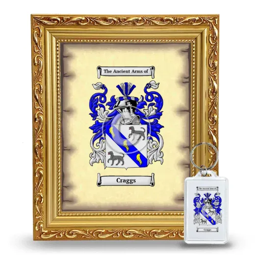 Craggs Framed Coat of Arms and Keychain - Gold