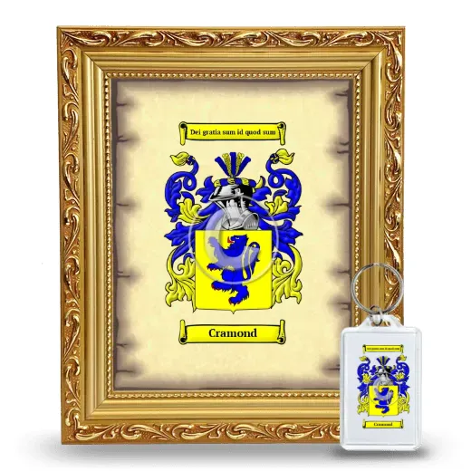 Cramond Framed Coat of Arms and Keychain - Gold
