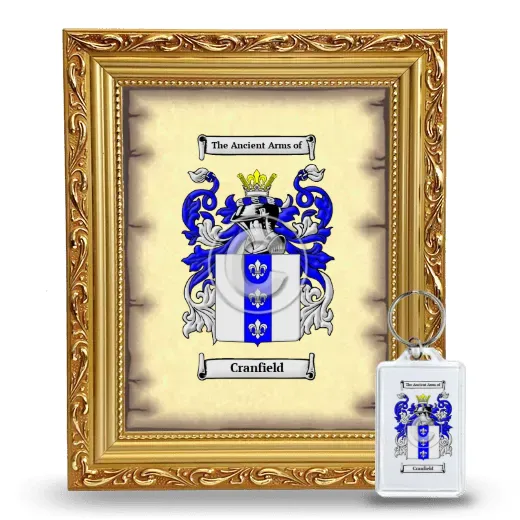 Cranfield Framed Coat of Arms and Keychain - Gold