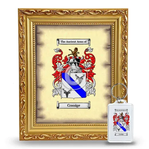 Cranige Framed Coat of Arms and Keychain - Gold