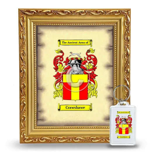 Crawshawe Framed Coat of Arms and Keychain - Gold
