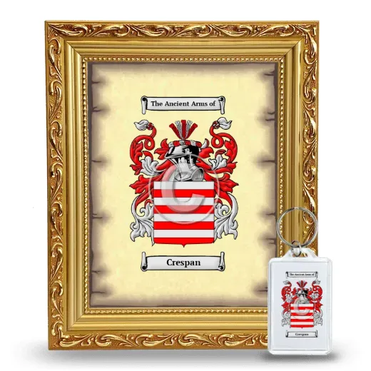 Crespan Framed Coat of Arms and Keychain - Gold