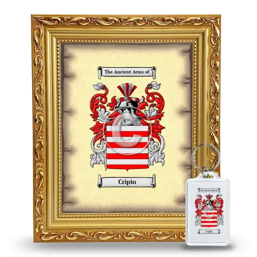 Cripin Framed Coat of Arms and Keychain - Gold