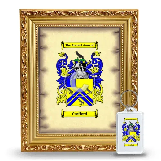 Crofford Framed Coat of Arms and Keychain - Gold