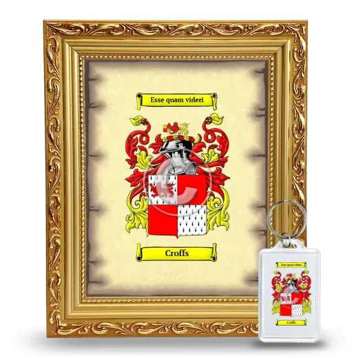 Croffs Framed Coat of Arms and Keychain - Gold