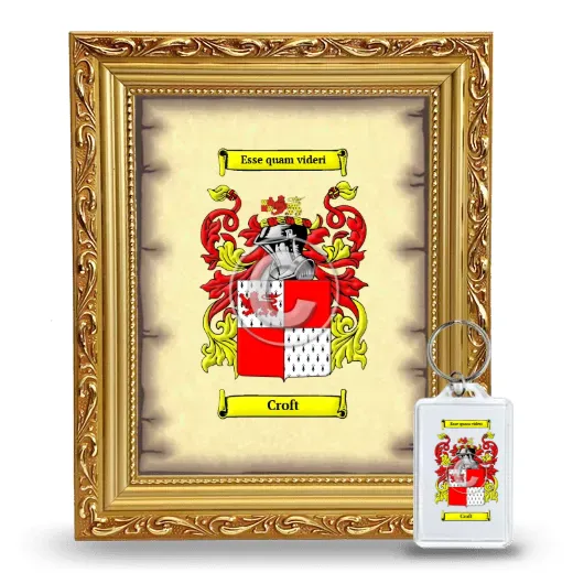Croft Framed Coat of Arms and Keychain - Gold