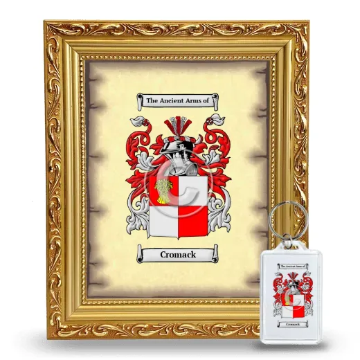 Cromack Framed Coat of Arms and Keychain - Gold