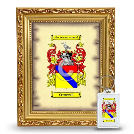 Cromwell Framed Coat of Arms and Keychain - Gold