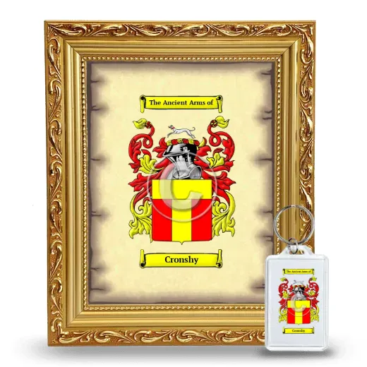 Cronshy Framed Coat of Arms and Keychain - Gold