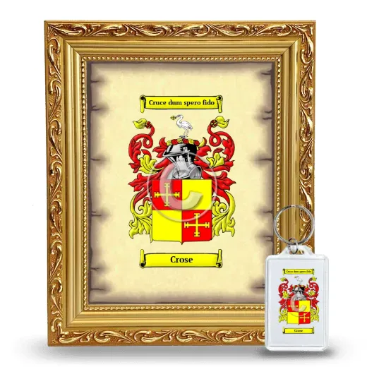 Crose Framed Coat of Arms and Keychain - Gold