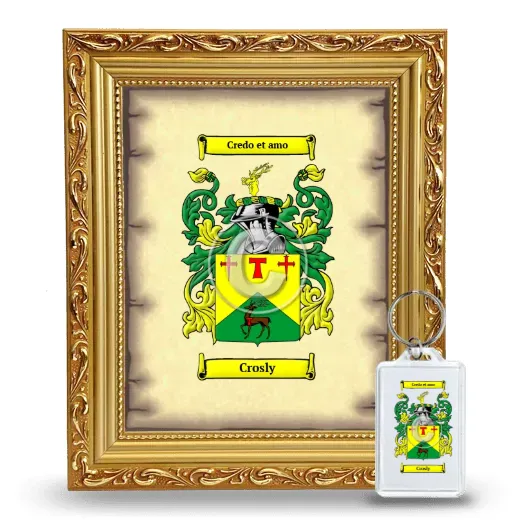 Crosly Framed Coat of Arms and Keychain - Gold