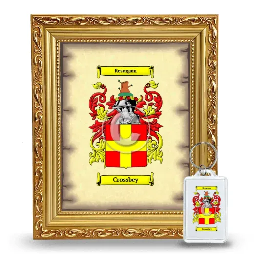 Crossbey Framed Coat of Arms and Keychain - Gold