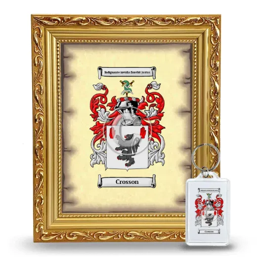 Crosson Framed Coat of Arms and Keychain - Gold