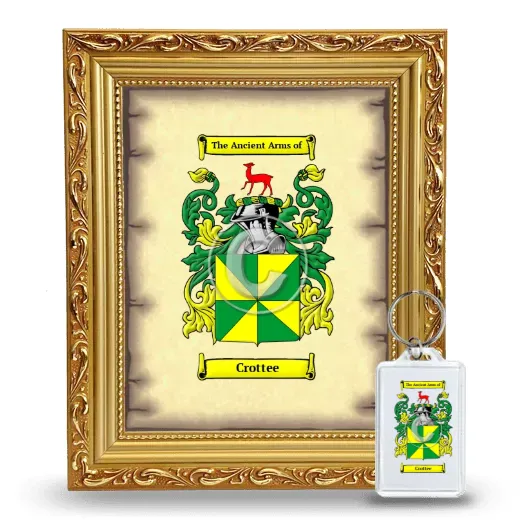 Crottee Framed Coat of Arms and Keychain - Gold