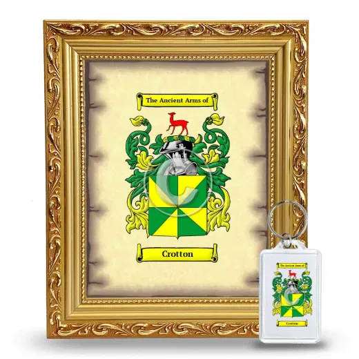 Crotton Framed Coat of Arms and Keychain - Gold