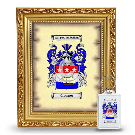 Crowner Framed Coat of Arms and Keychain - Gold