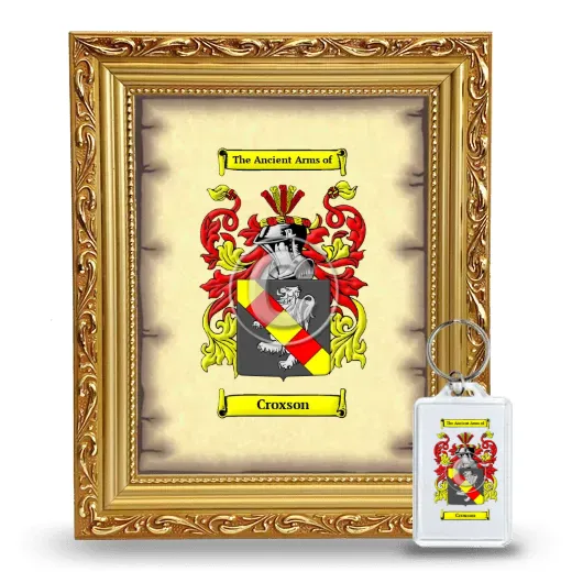 Croxson Framed Coat of Arms and Keychain - Gold