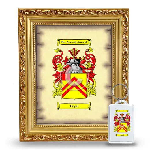 Cryal Framed Coat of Arms and Keychain - Gold