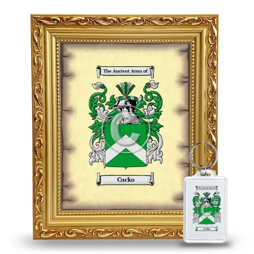 Cucko Framed Coat of Arms and Keychain - Gold