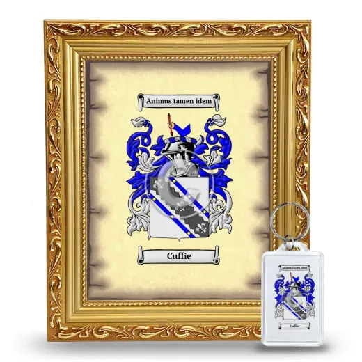 Cuffie Framed Coat of Arms and Keychain - Gold